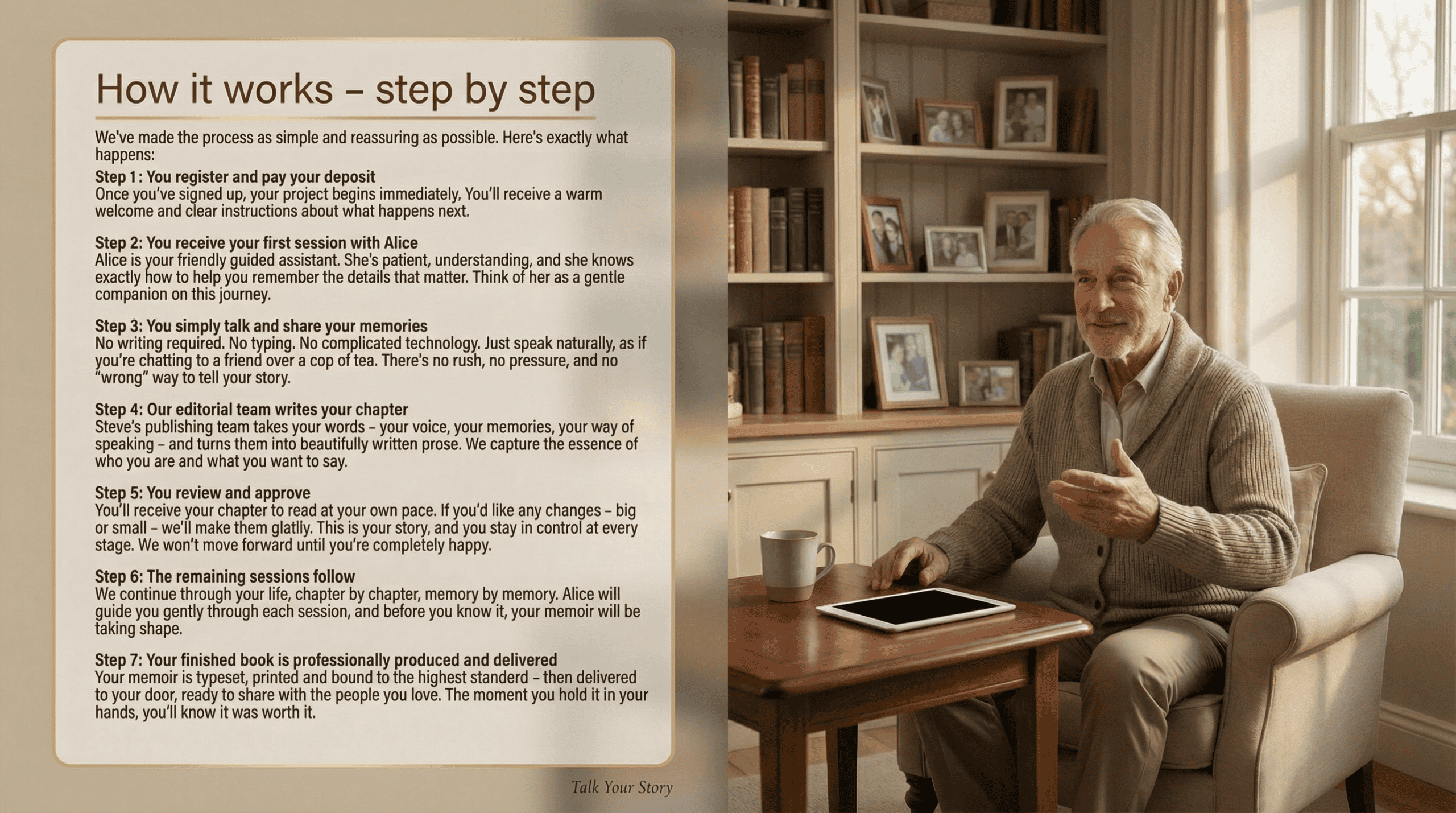 Bronze image for Talk Your Story website, highlighting storytelling and personal growth.