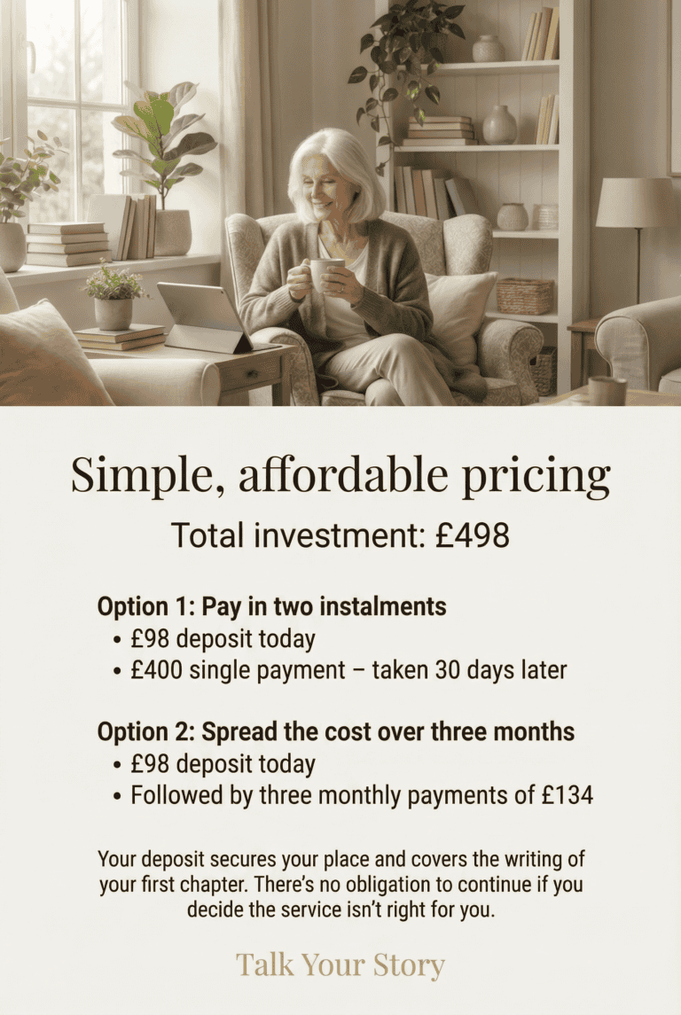 Elderly woman reading a book in a cozy living room setting.